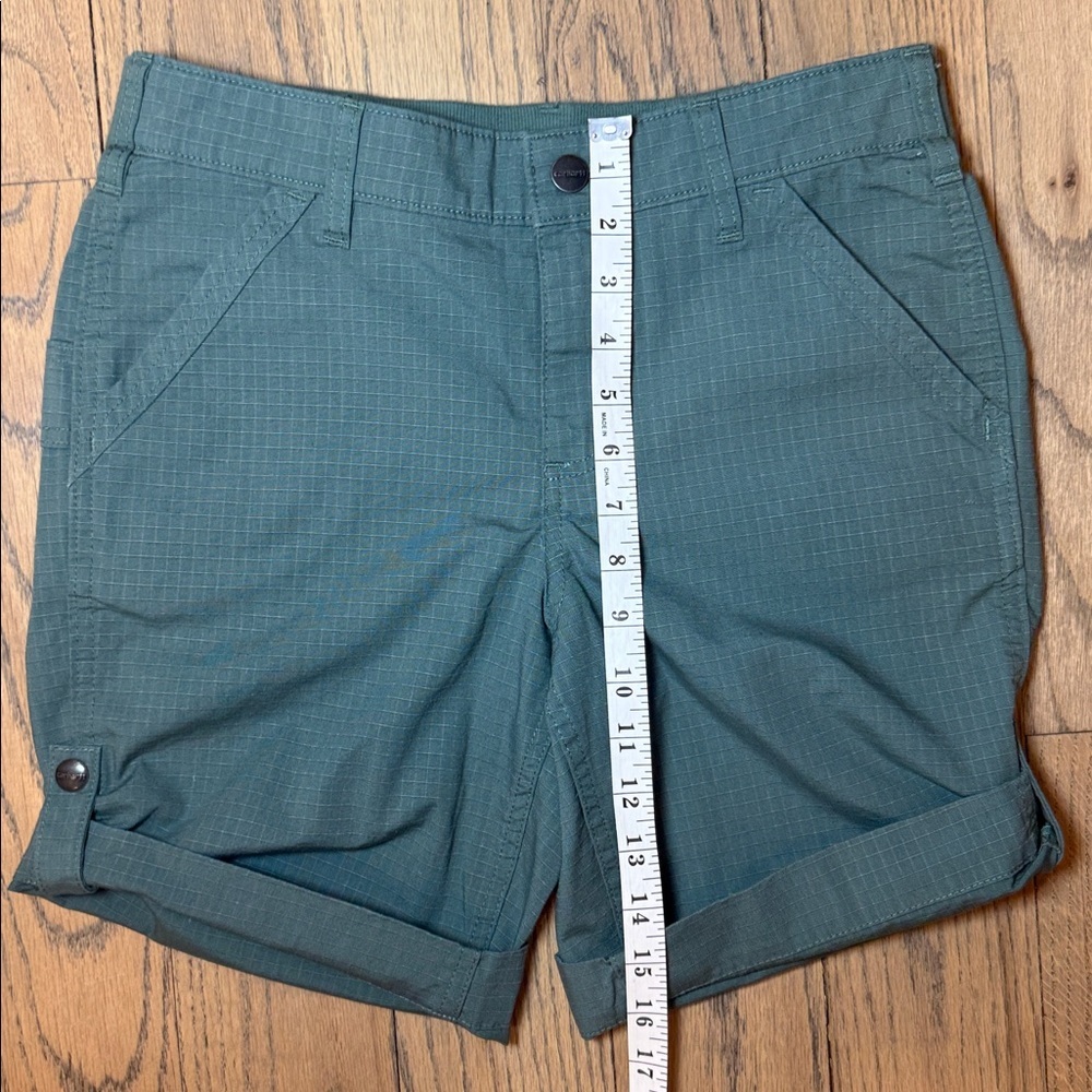 Carhartt Women's Force Original Fit Work Short Musk Green Size 4 - Picture 5 of 13